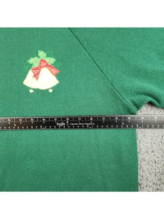 Vintage Holiday Christmas Sweater Extra Large Embroidered Crewneck Sweatshirt - Picture 3 of 10